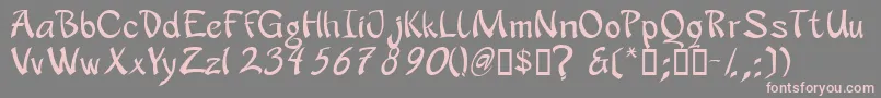 フォントApanrg – 灰色の背景にピンクのフォント
