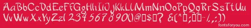 Apanrg-Schriftart – Rosa Schriften auf rotem Hintergrund