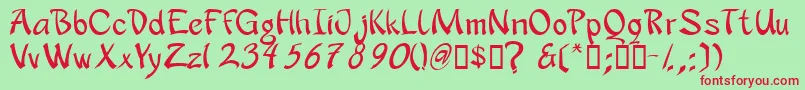 Apanrg Font – Red Fonts on Green Background