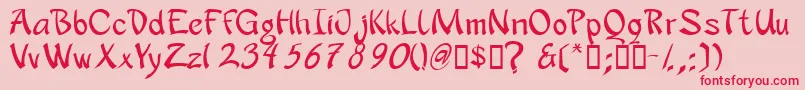 Apanrg Font – Red Fonts on Pink Background