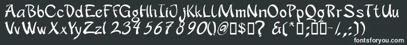 フォントApanrg – 黒い背景に白い文字