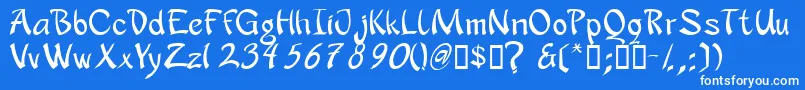 Шрифт Apanrg – белые шрифты на синем фоне