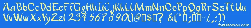 フォントApanrg – 黄色の文字、青い背景