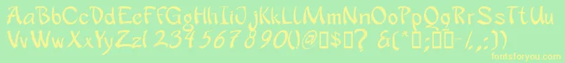 Apanrg Font – Yellow Fonts on Green Background