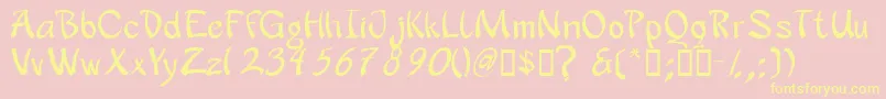 Apanrg-fontti – keltaiset fontit vaaleanpunaisella taustalla