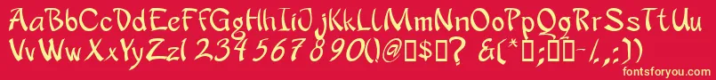 Apanrg Font – Yellow Fonts on Red Background