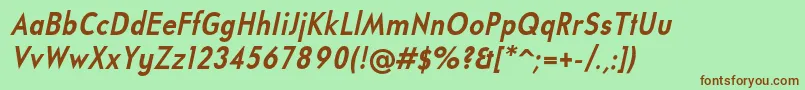 UniversalisadfstdBoldcondit Font – Brown Fonts on Green Background