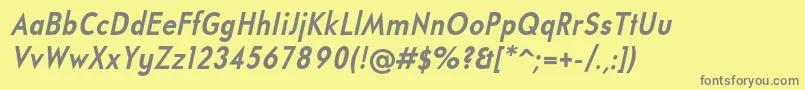 UniversalisadfstdBoldcondit Font – Gray Fonts on Yellow Background