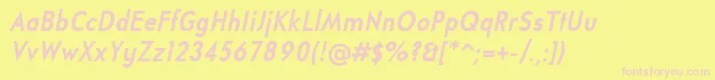 UniversalisadfstdBoldcondit Font – Pink Fonts on Yellow Background