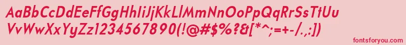 UniversalisadfstdBoldcondit Font – Red Fonts on Pink Background