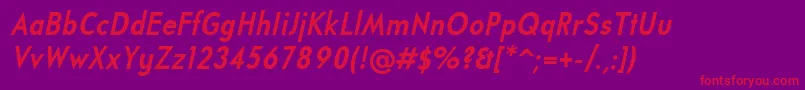 UniversalisadfstdBoldcondit Font – Red Fonts on Purple Background