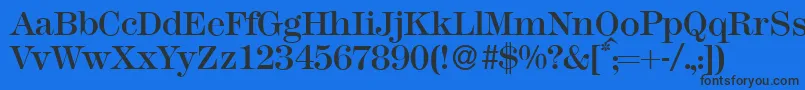 M791ModernRegular-fontti – mustat fontit sinisellä taustalla
