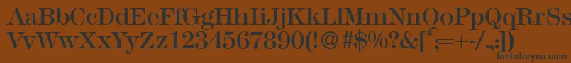 M791ModernRegular-Schriftart – Schwarze Schriften auf braunem Hintergrund