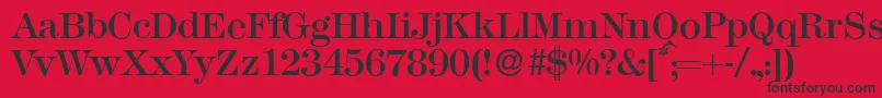 M791ModernRegular-Schriftart – Schwarze Schriften auf rotem Hintergrund