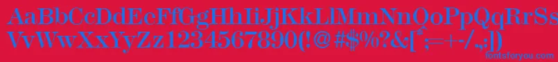 M791ModernRegular Font – Blue Fonts on Red Background