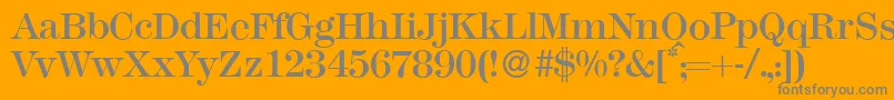 Fonte M791ModernRegular – fontes cinzas em um fundo laranja