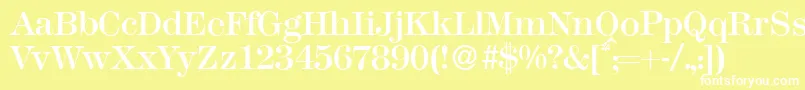 M791ModernRegular Font – White Fonts on Yellow Background