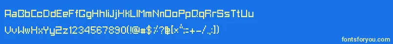 AsaiAnalogue Font – Yellow Fonts on Blue Background