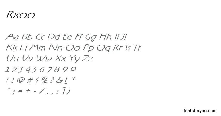 Rxoo-fontti – aakkoset, numerot, erikoismerkit