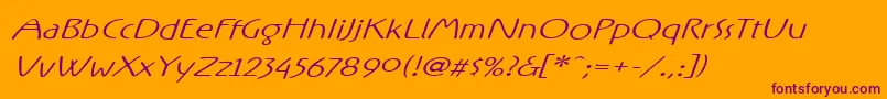 Rxoo Font – Purple Fonts on Orange Background