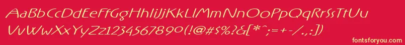 Rxoo Font – Yellow Fonts on Red Background