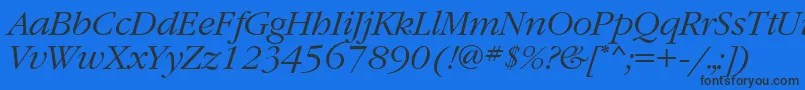 GaramondtttItalic Font – Black Fonts on Blue Background