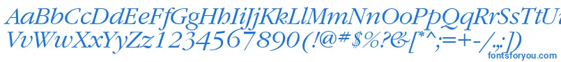 フォントGaramondtttItalic – 白い背景に青い文字