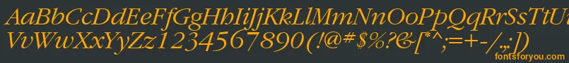 フォントGaramondtttItalic – 黒い背景にオレンジの文字