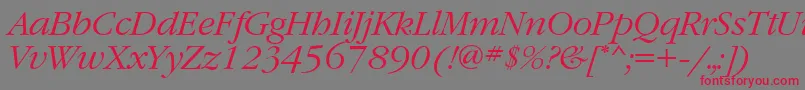 GaramondtttItalic Font – Red Fonts on Gray Background