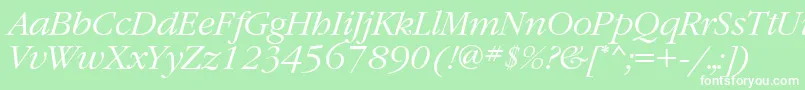 GaramondtttItalic Font – White Fonts on Green Background