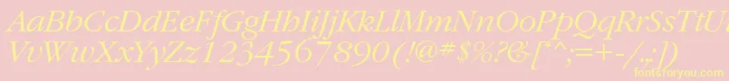 GaramondtttItalic Font – Yellow Fonts on Pink Background