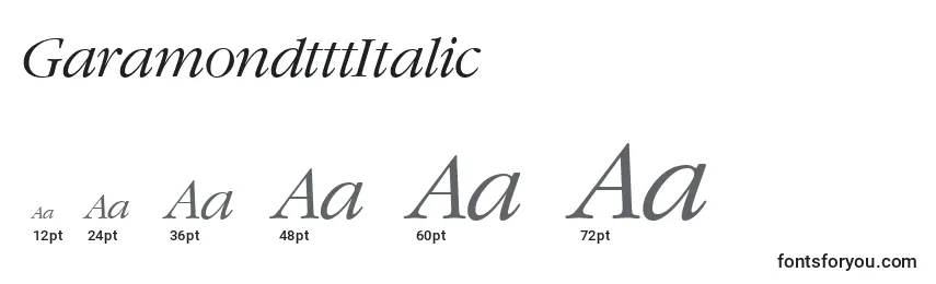 GaramondtttItalic Font Sizes