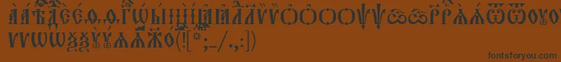 Orthodox.TtIeucs8Caps-Schriftart – Schwarze Schriften auf braunem Hintergrund