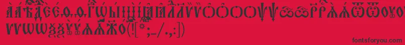 フォントOrthodox.TtIeucs8Caps – 赤い背景に黒い文字