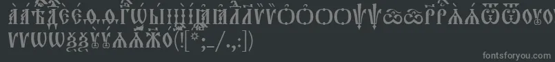 Orthodox.TtIeucs8Caps-fontti – harmaat kirjasimet mustalla taustalla