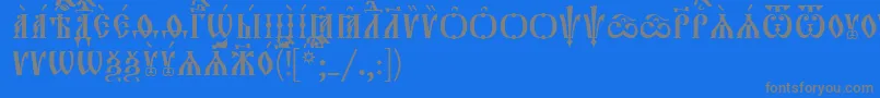 フォントOrthodox.TtIeucs8Caps – 青い背景に灰色の文字