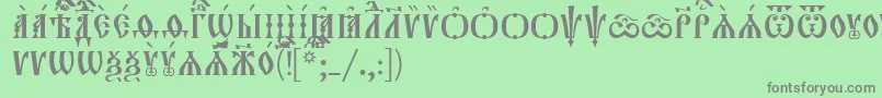 Orthodox.TtIeucs8Caps Font – Gray Fonts on Green Background