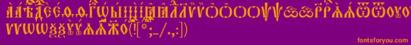 Orthodox.TtIeucs8Caps Font – Orange Fonts on Purple Background