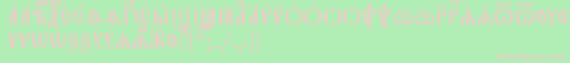 Orthodox.TtIeucs8Caps-fontti – vaaleanpunaiset fontit vihreällä taustalla