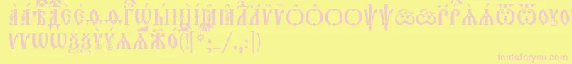 Orthodox.TtIeucs8Caps Font – Pink Fonts on Yellow Background