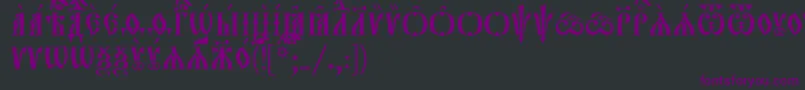 Czcionka Orthodox.TtIeucs8Caps – fioletowe czcionki na czarnym tle