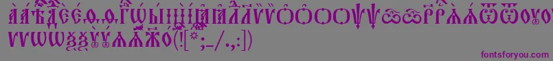 Orthodox.TtIeucs8Caps Font – Purple Fonts on Gray Background