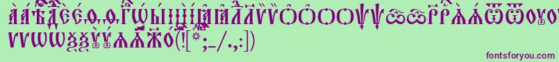 Orthodox.TtIeucs8Caps Font – Purple Fonts on Green Background