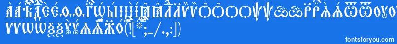 Czcionka Orthodox.TtIeucs8Caps – białe czcionki na niebieskim tle