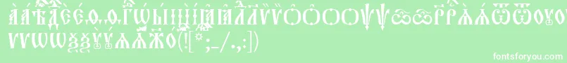 Orthodox.TtIeucs8Caps Font – White Fonts on Green Background