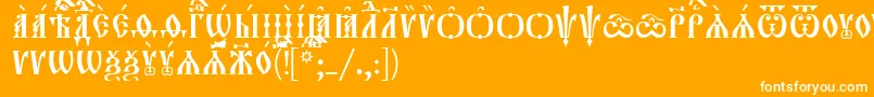 フォントOrthodox.TtIeucs8Caps – オレンジの背景に白い文字