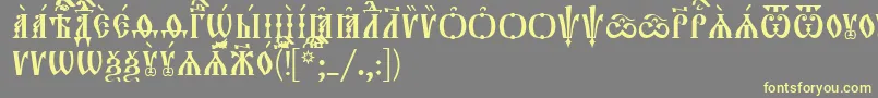 Orthodox.TtIeucs8Caps-fontti – keltaiset fontit harmaalla taustalla
