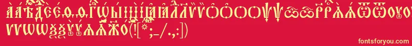 Orthodox.TtIeucs8Caps Font – Yellow Fonts on Red Background