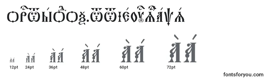Размеры шрифта Orthodox.TtIeucs8Caps