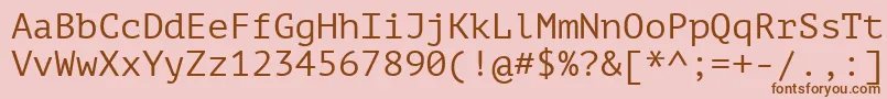 Ptm55fW Font – Brown Fonts on Pink Background